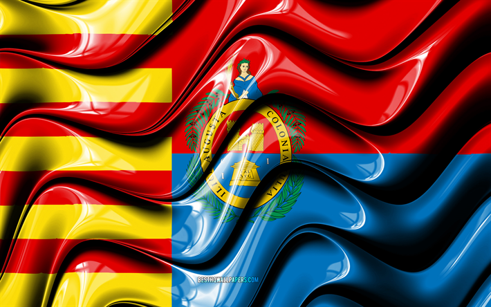 Elche Lippu, 4k, Kaupungeissa Espanjassa, Euroopassa, Lipun Elche, 3D art, Elche, Espanjan kaupungeissa, Elche 3D flag, Espanja