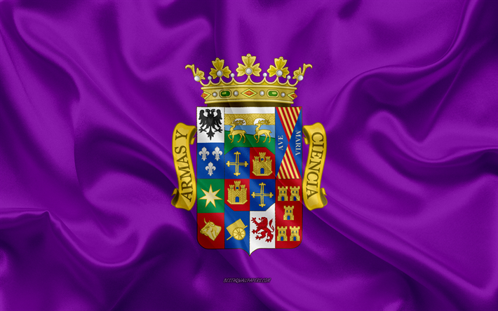 Palencia Bandiera, 4k, texture di seta, seta bandiera, spagnolo provincia di Palencia, in Spagna, Europa, Bandiera di Palencia, bandiere delle province spagnole