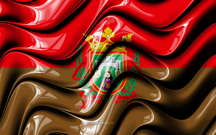 Burgos Lippu, 4k, Kaupungeissa Espanjassa, Euroopassa, Lipun Burgos, 3D art, Burgos, Espanjan kaupungeissa, Burgos 3D flag, Espanja
