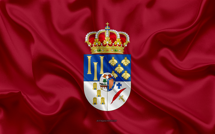 サラマンカのフラグ, 4k, シルクの質感, 絹の旗を, スペイン州, サラマンカ-セラーノ, スペイン, 欧州, 旗の省スペイン語