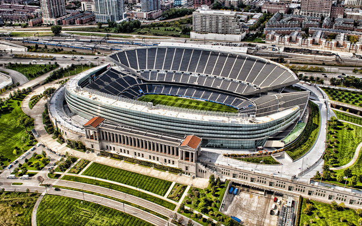 Soldier Field, stade de football, Chicago Cardinaux stade, Bears de Chicago stadium, NFL, Chicago, Illinois, etats-unis, la Ligue Nationale de Football