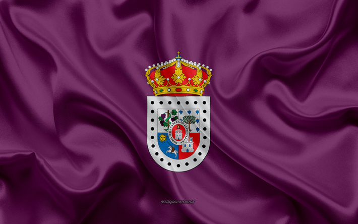 Soria Bandiera, 4k, texture di seta, seta bandiera, provincia spagnola, Soria, Spagna, Europa, Bandiera di Soria, bandiere delle province spagnole