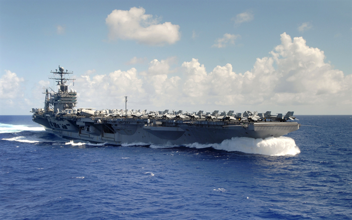 L&#39;USS Abraham Lincoln, le CVN-72, Nimitz-classe, l&#39;Am&#233;ricain porte-avions de l&#39;US Navy, transporteur nucl&#233;aire, etats-unis, des avions militaires sur le pont