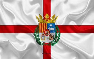 Teruel Flag, 4k, silk texture, silk flag, Spanish province, Teruel, Spain, Europe, Flag of Teruel, flags of Spanish provinces