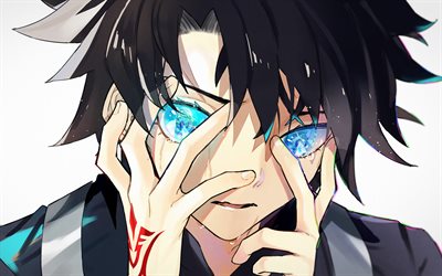 Ritsuka Fujimaru, blue eyes, Fate Grand Order, manga, fan art, Fate Series, protagonist, TYPE-MOON, Fujimaru Ritsuka