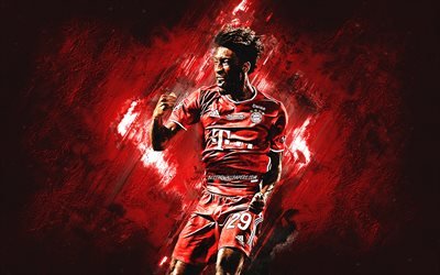 Kingsley Coman, FC Bayern Munich, footballeur fran&#231;ais, milieu de terrain, fond de pierre rouge, Bundesliga, Allemagne, football