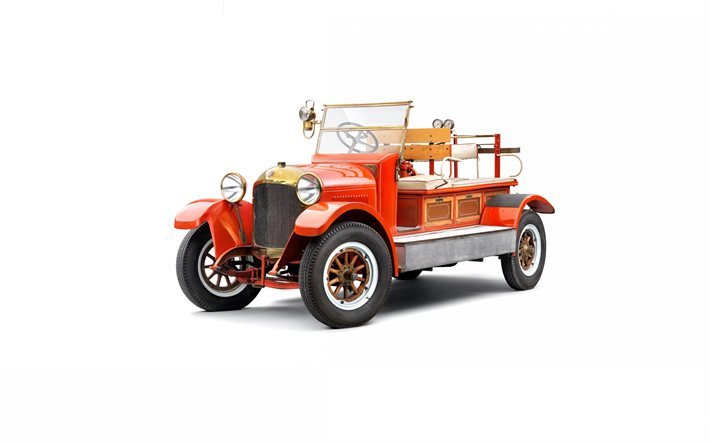 Laurin Klement Mf, 1919, camion de pompiers, voitures r&#233;tro, camion de pompiers r&#233;tro, Laurin Klement