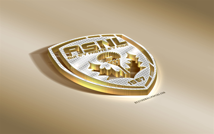 AS Nancy, ASNL, French football club, golden silver logo, Nancy, France, Ligue 2, 3d golden emblem, creative 3d art, football