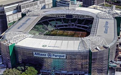 Allianz Parque, close-up, Palmeiras Stadium, HDR, Sao Paulo, soccer, football stadium, Palmeiras arena, Brazil, SE Palmeiras, brazilian stadiums