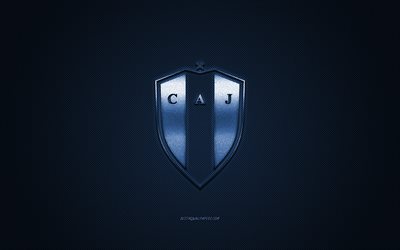 Club Atletico Juventud, Uruguayan football club, Uruguayan Primera Division, blue logo, blue carbon fiber background, football, Uruguay, Club Atletico Juventud logo