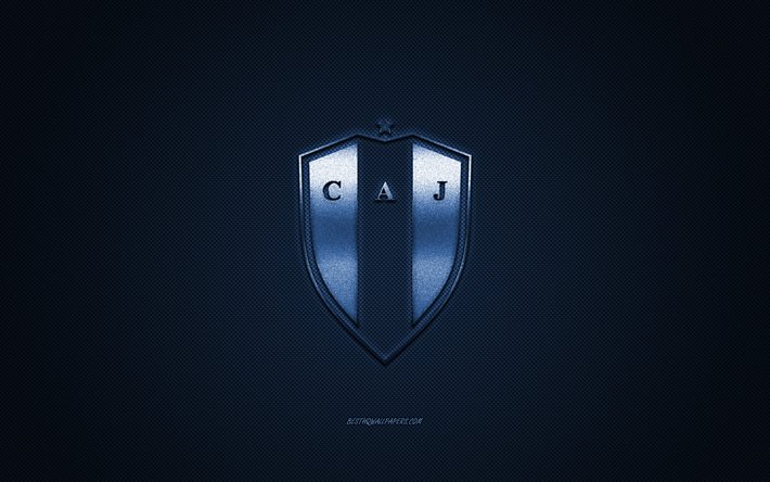 Club Atletico Juventud, l&#39;Uruguaiano squadra di calcio Uruguay Primera Division, logo blu, blu contesto in fibra di carbonio, calcio, Uruguay, Club Atletico Juventud logo