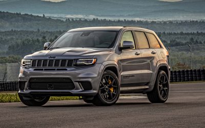 2020, Jeep Grand Cherokee, vista de frente, exterior, gris SUV, el nuevo gris Grand Cherokee, el ajuste de la Grand Cherokee, coches americanos, Jeep