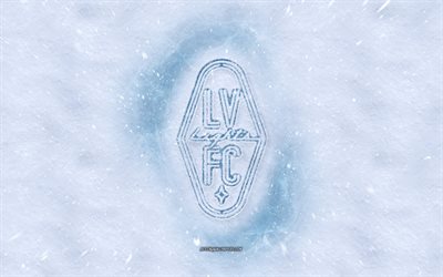 Las Vegas Lights FC logo, American soccer club, winter concepts, USL, Las Vegas Lights FC ice logo, snow texture, Las Vegas, Nevada, USA, snow background, Las Vegas Lights FC, soccer