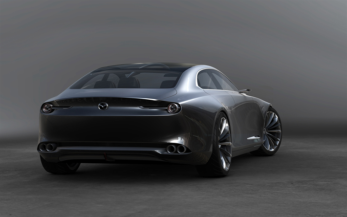 Mazda Vision Coupe, Concept, 2017, Back view, new cars, luxury 4-door coupe, Mazda
