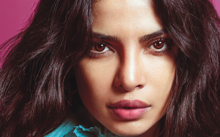 Priyanka Chopra, 2017, indiska sk&#229;despelare, portr&#228;tt, brunett, Bollywood