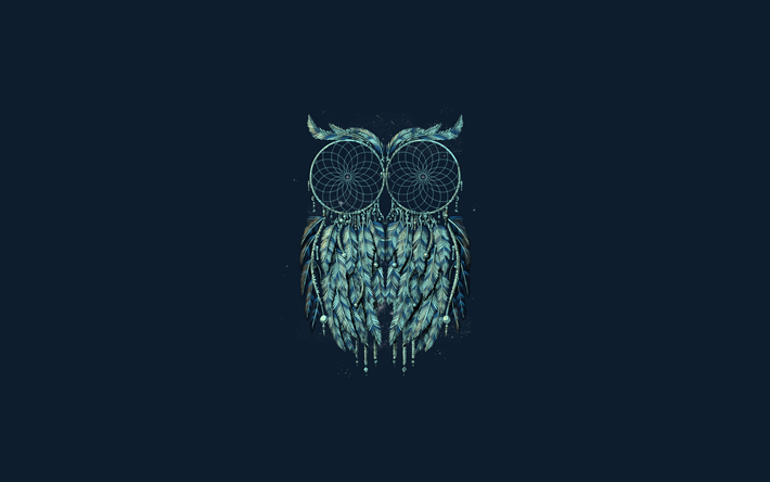 owl, twilight, art, minimal, birds