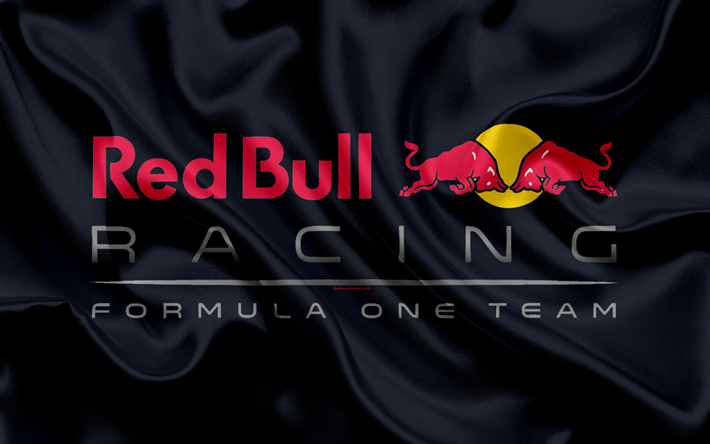Red Bull Racing, l&#39;&#201;quipe de Formule Un, nouveau logo, 4k, l&#39;&#233;quipe de course, Formule 1, logo, F1, rouge drapeau de soie, sport automobile, Autrichien de l&#39;&#233;quipe de course