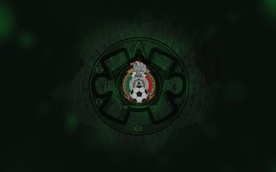 Meksikon jalkapallomaajoukkue, logo, fan art, CONCACAF, grunge, Pohjois-Amerikassa, asfaltti rakenne, jalkapallo, Meksiko, Pohjois-Amerikan maajoukkueiden, tunnus, Meksikon jalkapallo joukkue