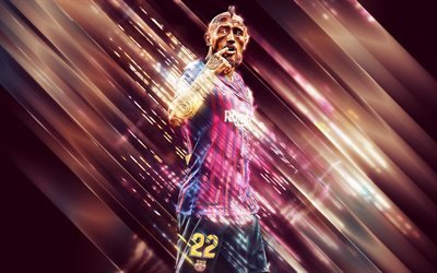 Arturo Vidal, kreativ konst, blad stil, Chilenska fotbollsspelare, FC Barcelona, Ligan, Spanien, bourgogne kreativ bakgrund, fotboll, Arturo Erasmo Vidal Pardo, Barcelona