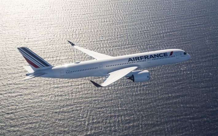 Airbus A350 XWB, Air France, avi&#243;n de pasajeros, el Airbus A350-900, transporte a&#233;reo, Transporte de Pasajeros