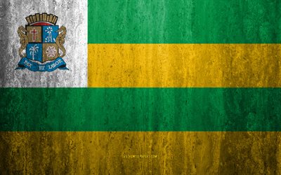 Bandiera di Aracaju, 4k, pietra, sfondo, grunge, bandiera, Aracaju, Brasile, Aracaju bandiera, arte, pietra texture