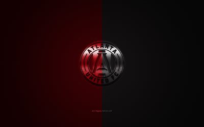 أتلانتا United FC, MLS, نادي كرة القدم الأمريكية, دوري كرة القدم, الأحمر-الأسود شعار, أحمر-أسود الكربون الألياف الخلفية, كرة القدم, أتلانتا, جورجيا, الولايات المتحدة الأمريكية, أتلانتا المتحدة الشعار