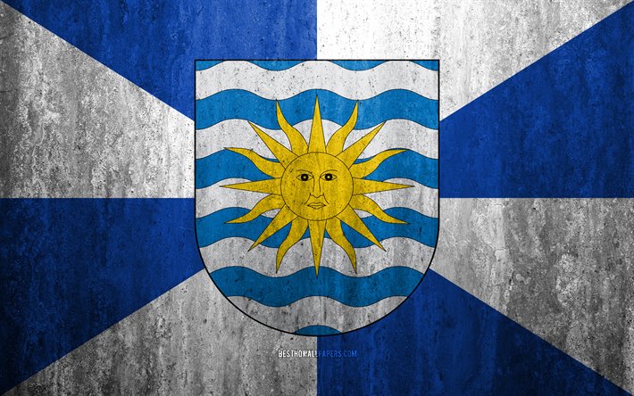 Balneario Camboriu bayrak, 4k, taş arka plan, grunge bayrak, Balneario Camboriu, Brezilya, grunge sanat, taş doku