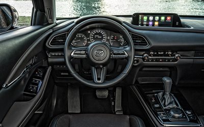 2020, Mazda CX-30, interior, compact crossover, CX-30 inside view, front panel, new CX-30, japanese cars, Mazda