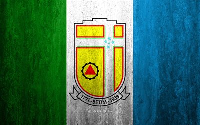 Flag of Betim, 4k, stone sfondo, grunge flag, Betim, Brazil, Betim bandiera, grunge, natura, stone texture
