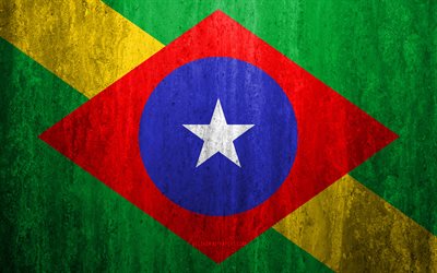 Flaggan i Braganca, 4k, sten bakgrund, Brasiliansk stad, grunge flagga, Braganca, Brasilien, Braganca flagga, grunge konst, sten struktur, flaggor av brasilianska st&#228;der