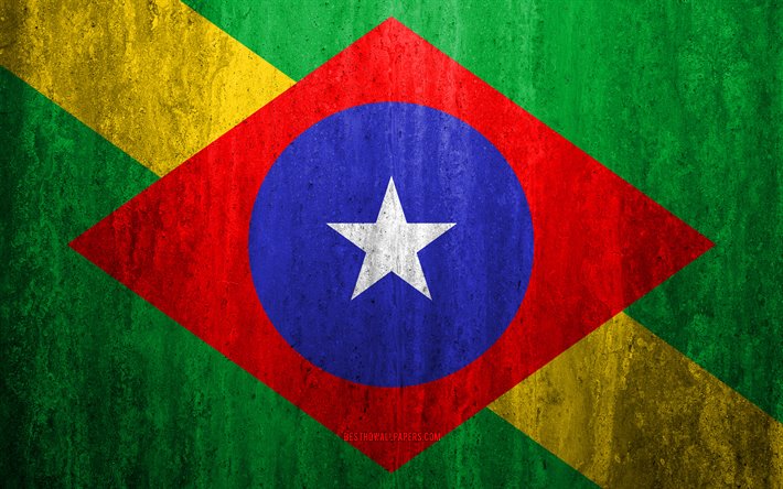 Bandiera di Braganca, 4k, pietra, sfondo, citt&#224; Brasiliana, grunge, bandiera, Braganca, Brasile, Braganca bandiera, arte, texture, le bandiere delle citt&#224; brasiliane