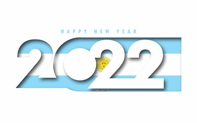 Hyv&#228;&#228; uutta vuotta 2022 Argentiina, valkoinen tausta, Argentiina 2022, Argentiina 2022 Uusi vuosi, 2022 konseptit, Argentiina