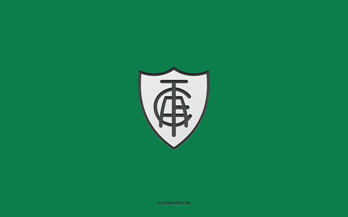 America Mineiro, green background, Brazilian football team, America Mineiro emblem, Serie A, Belo Horizonte, Brazil, football, America Mineiro logo