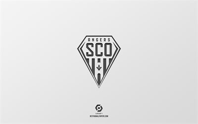 Angers SCO, white background, French football team, Angers SCO emblem, Ligue 1, Angers, France, football, Angers SCO logo