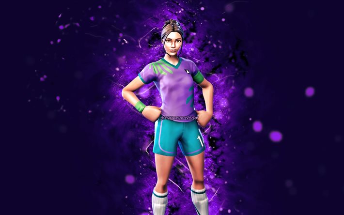 Criador de jogo equilibrado, 4k, luzes de n&#233;on violeta, Fortnite Battle Royale, personagens Fortnite, pele de criador de jogo equilibrado, Fortnite, Fortnite de criador de jogo equilibrado