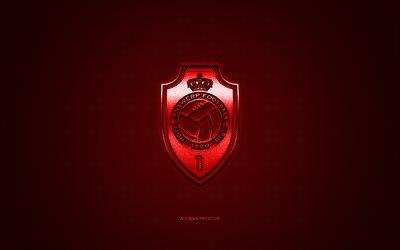 Royal Antwerp FC, Belgian football club, Jupiler Pro League, red logo, red carbon fiber background, Belgian First Division A, football, Antwerp, Belgium, Royal Antwerp FC logo