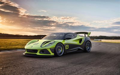 2021, Lotus Emira GT4 Concept, 4k, exterior, front view, supercar, new Emira GT4, green Emira GT4, British sports cars, Lotus