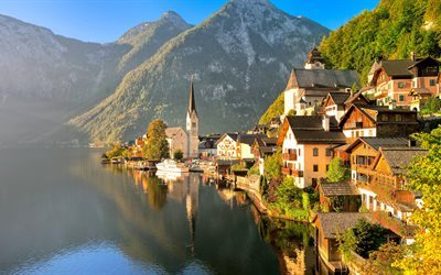 Halstatter Voir, montagnes, lac, 5 KM, automne, Autriche