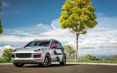Porsche Cayenne GTS, 2016, supercars, Vorsteiner, tuning, veh&#237;culos Utilitarios deportivos, silver Cayenne