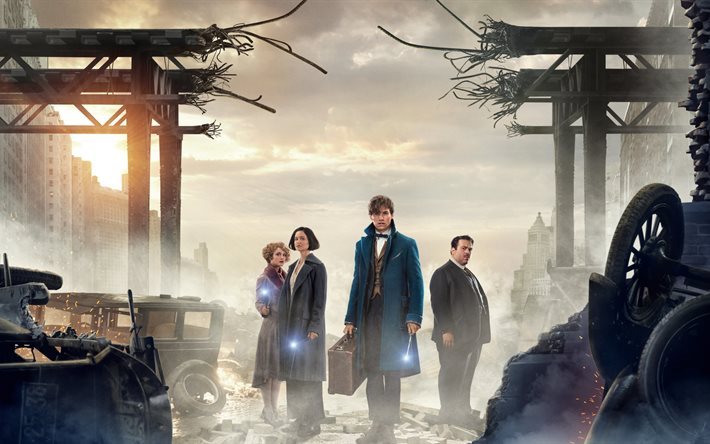 fantastic beasts und wo sie zu finden sind, 2016, poster, eddie redmayne, katherine waterston, colin farrell