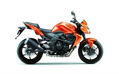 A Kawasaki Z750, 2017, moto esporte, laranja Kawasaki