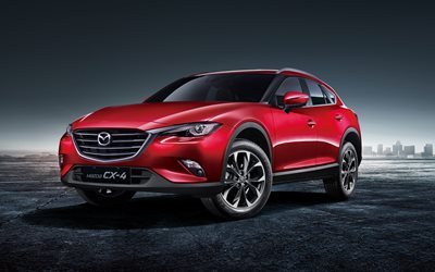 Mazda CX-4, 4K, 2017, crossovers, rojo mazda
