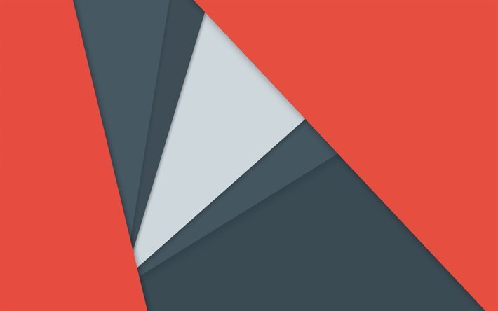 linjat, kolmio, harmaa, punainen, geometria, Android 5, Lollipop