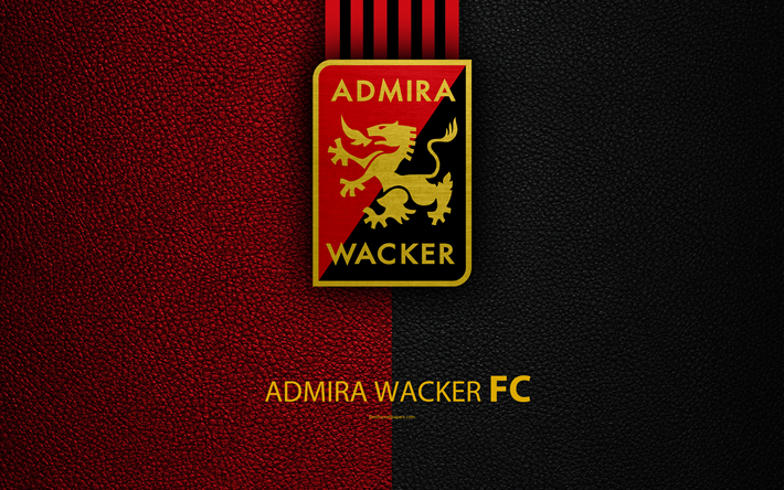 FC Admira Wacker, 4k, leather texture, logo, Austrian football club, Austrian Bundesliga, M&#246;dling, Austria, football