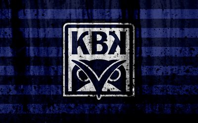4k, FC Kristiansund, grunge, Eliteserien, art, soccer, football club, Norway, Kristiansund, logo, stone texture, Kristiansund FC
