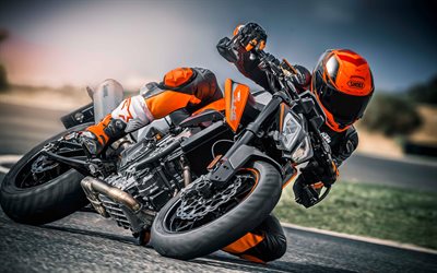KTM 790 Duca, 2018, motociclista, bici da corsa nuove moto sportive KTM