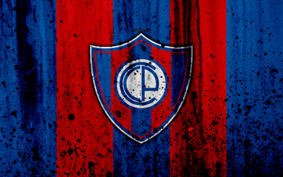 4k, FC Cerro Porteno, grunge, Paraguayan Primera Division, soccer, football club, Paraguay, Cerro Porteno, art, logo, stone texture, Cerro Porteno FC