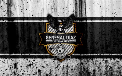 4k, FC General Diaz, grunge, Paraguayan Primera Division, soccer, football club, Paraguay, General Diaz, art, logo, stone texture, General Diaz FC