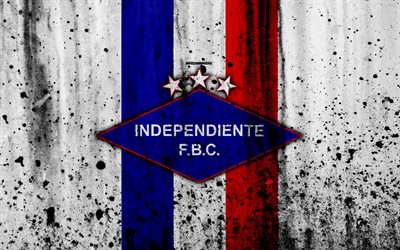 4k, FC Independiente, grunge, Paraguayan Primera Division, soccer, football club, Paraguay, Independiente, art, logo, stone texture, Independiente FC