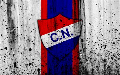 4k, FC Nacional Asuncion, grunge, Paraguayan Primera Division, soccer, football club, Paraguay, Nacional Asuncion, art, logo, stone texture, Nacional Asuncion FC